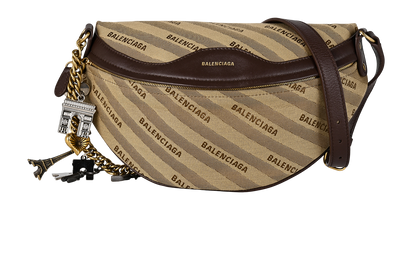 Paris Charm Shoulder, £460, Handbags, Beige/Brown, Canvas, Front view